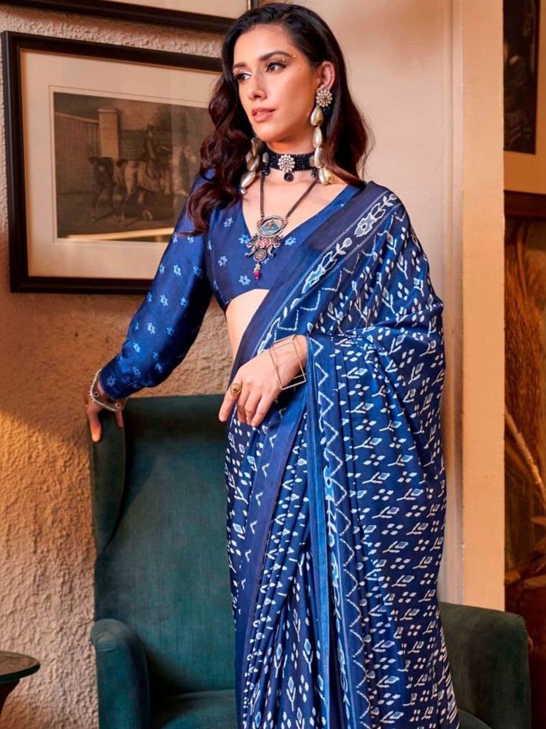 Reboot Fashions Woven Design Pure Crepe Handloom Ikat Saree thumbnail 3