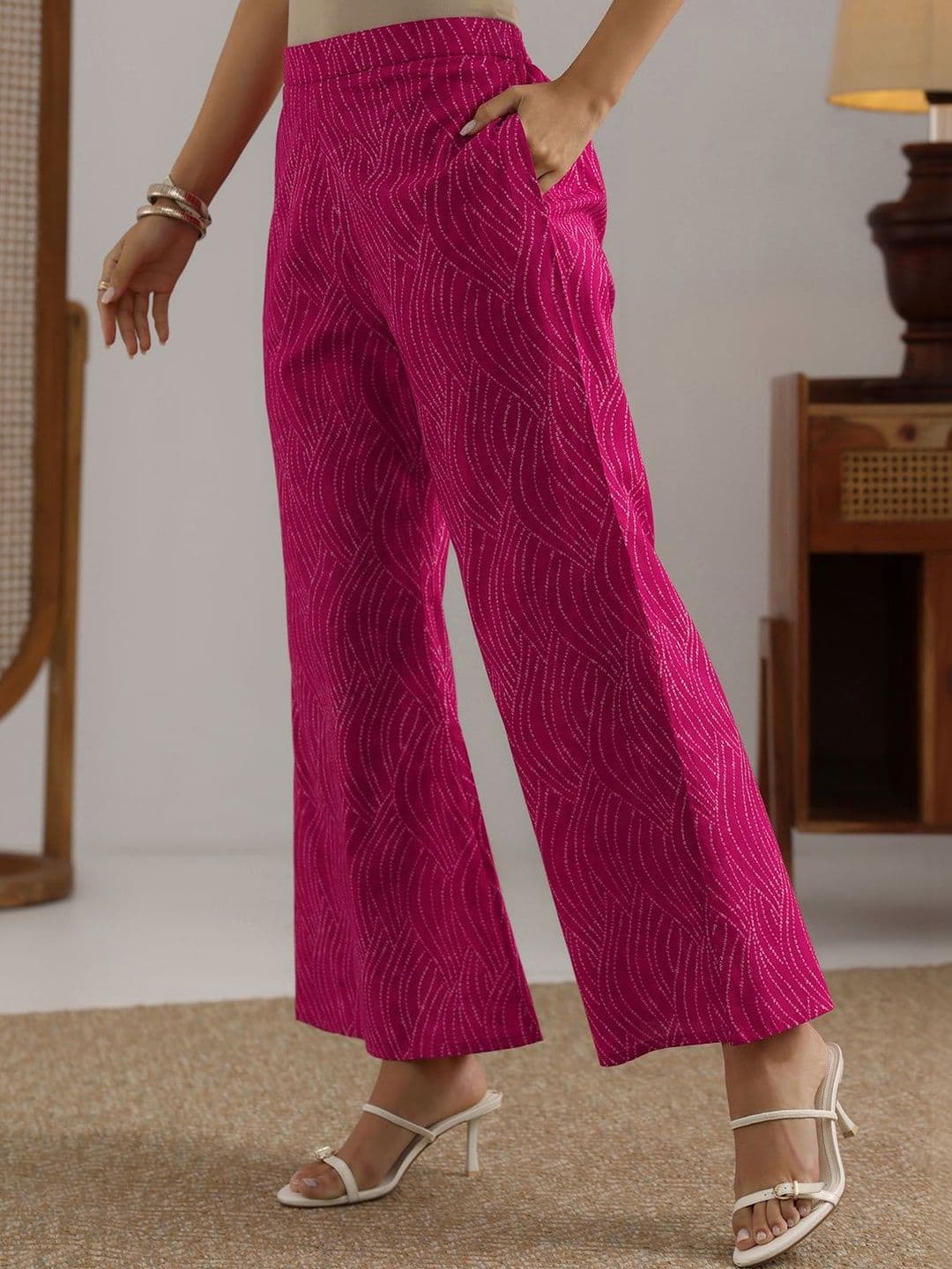 Libas Women Pink Printed Cotton Co-Ord Sets thumbnail 2