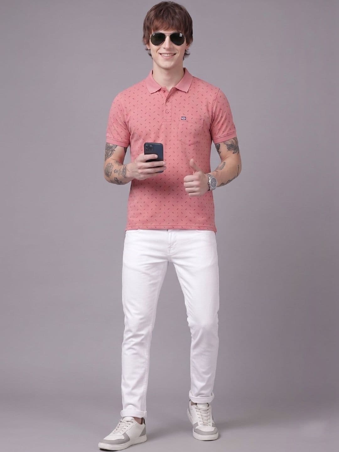 SANDPIPER Men Printed Polo Collar Pockets T-shirt thumbnail 2