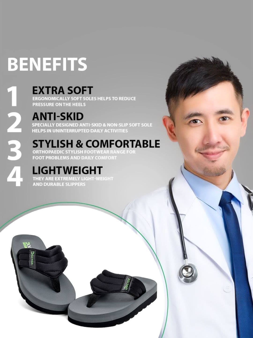 DOCTOR FEEL SOFT Men Thong Flip-Flops thumbnail 5