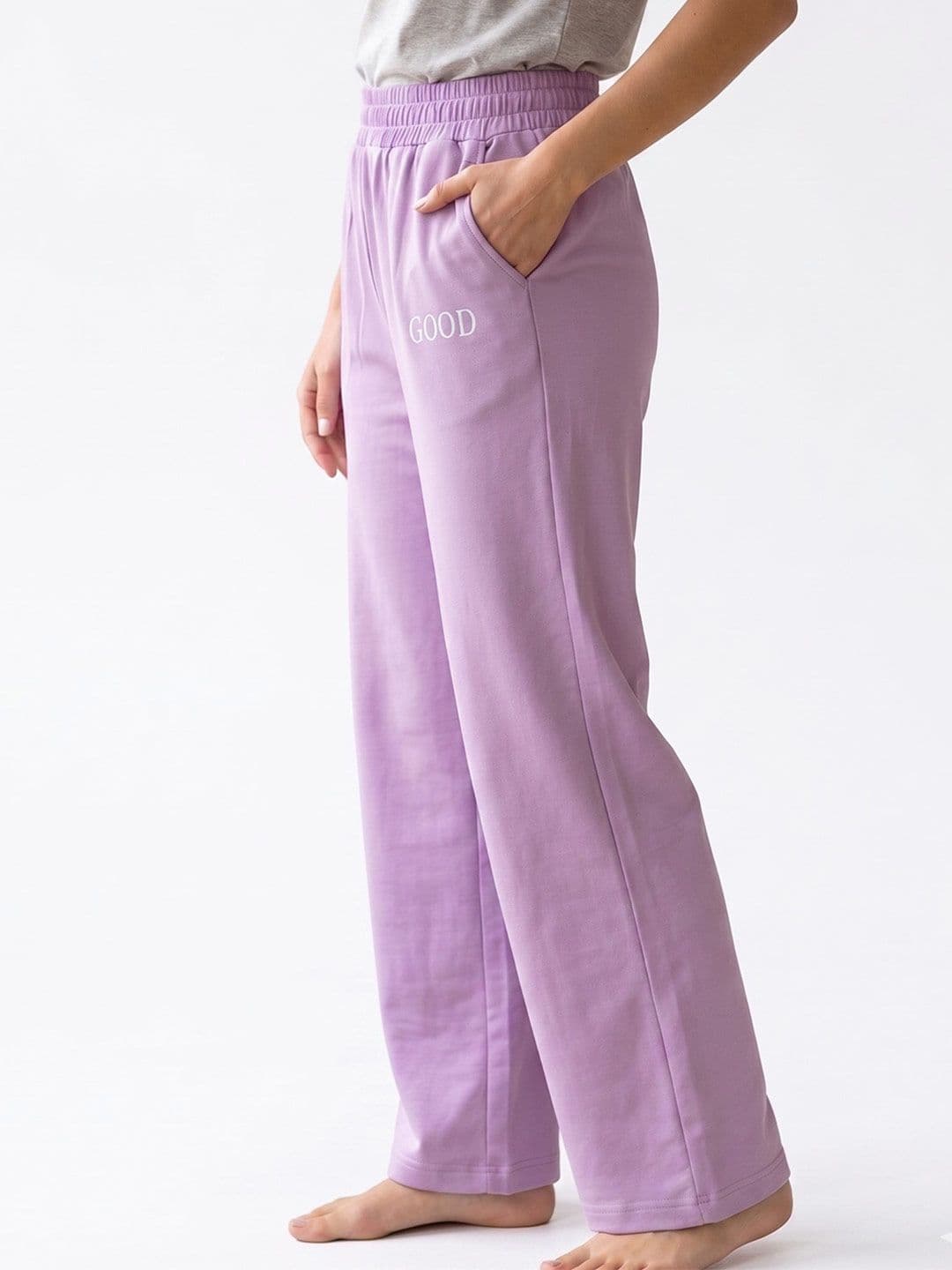 SUGNAA Women Solid Mid Rise Pure Cotton Pyjama thumbnail 3
