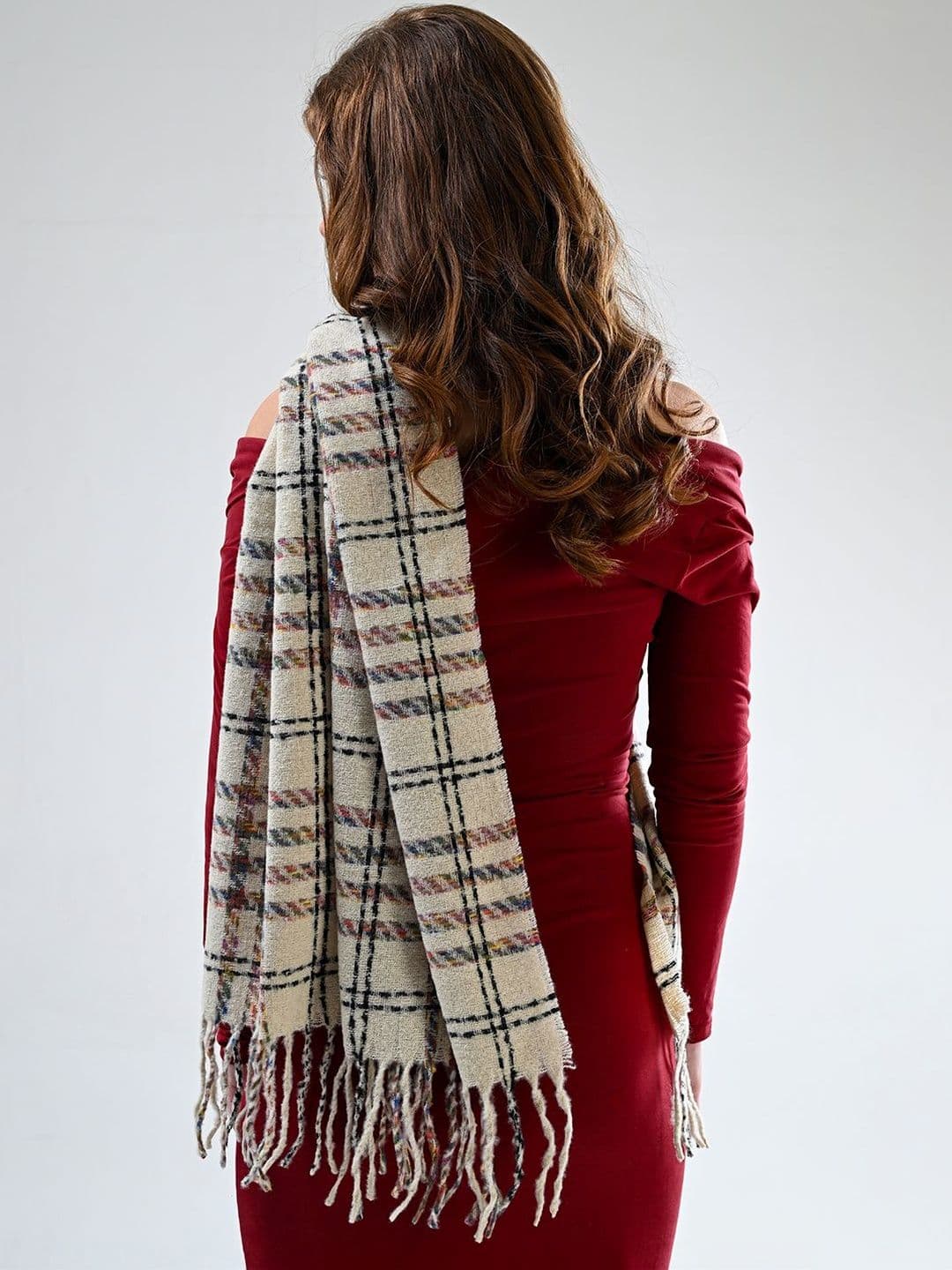 Cazzano Women Striped Embroidered Shawl thumbnail 2