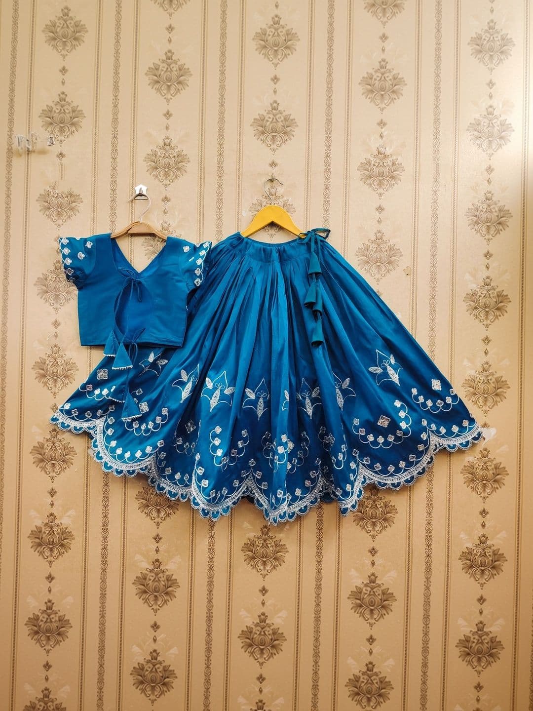 Sangria Girls Embroidered V-Neck Flared Lehenga Choli thumbnail 4