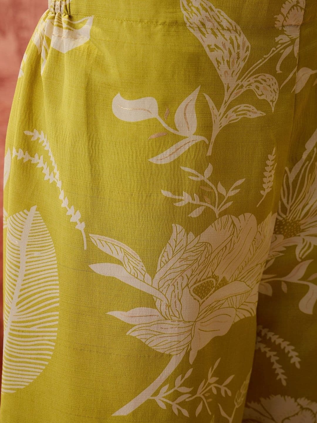 Sangria Floral Silk Printed Top with Palazzos thumbnail 2