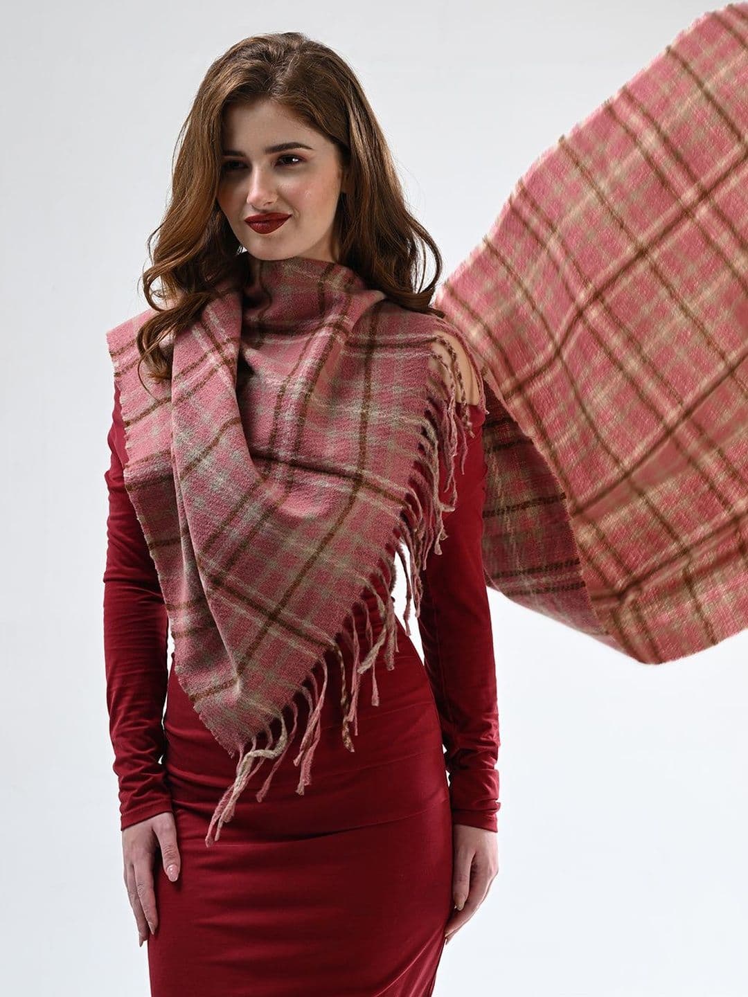 Cazzano Women Striped Woven Design Shawl thumbnail 6