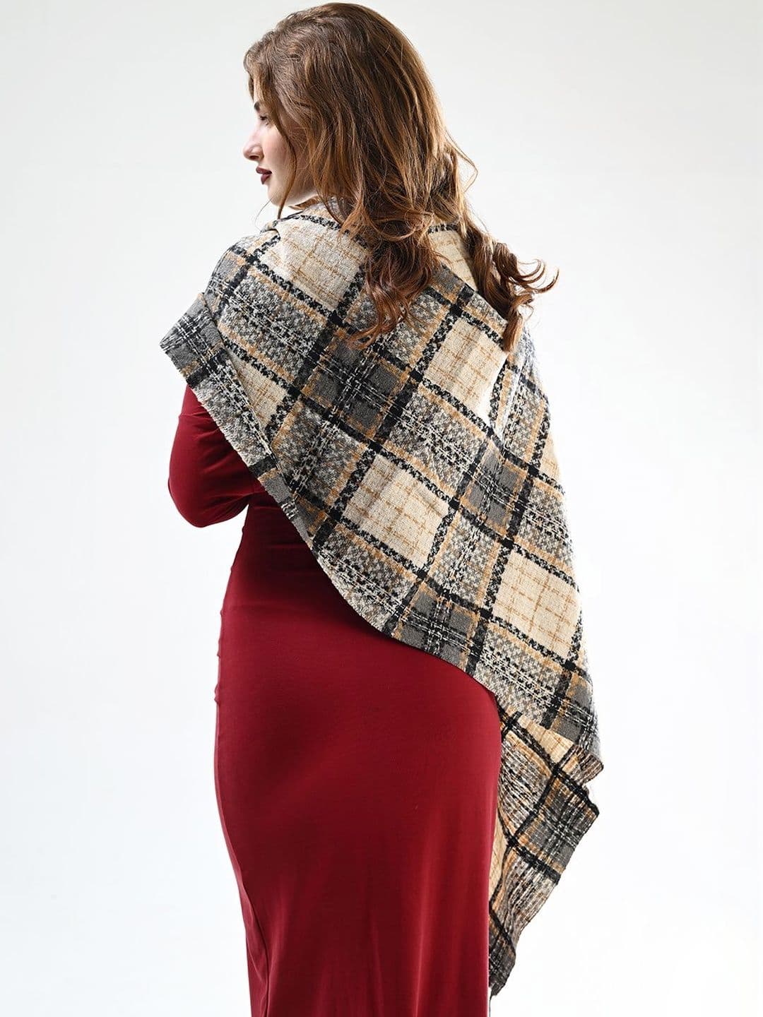 Cazzano Women Checked Printed Shawl thumbnail 5