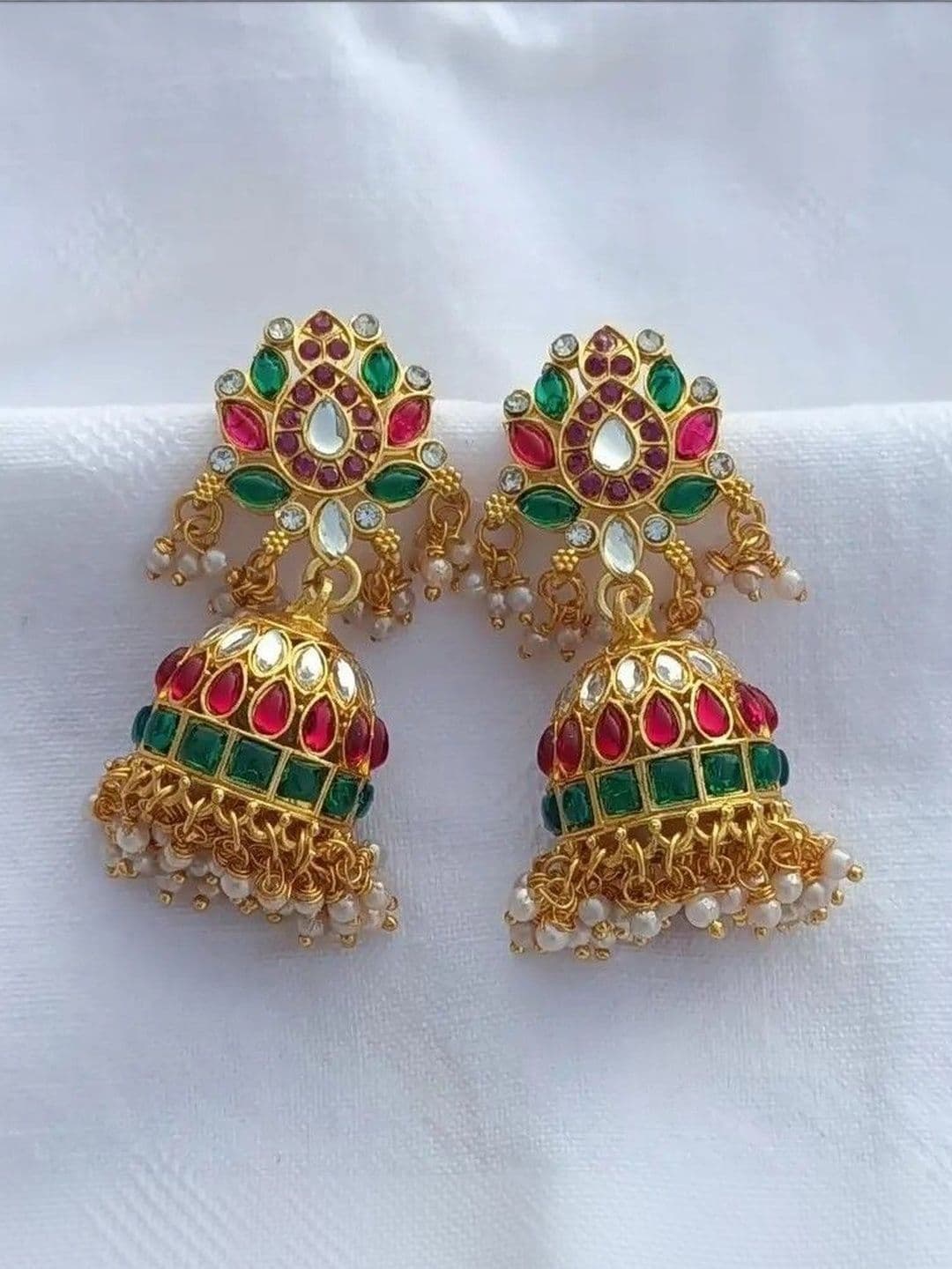 VIPASYA Floral Jhumkas Earrings thumbnail 3