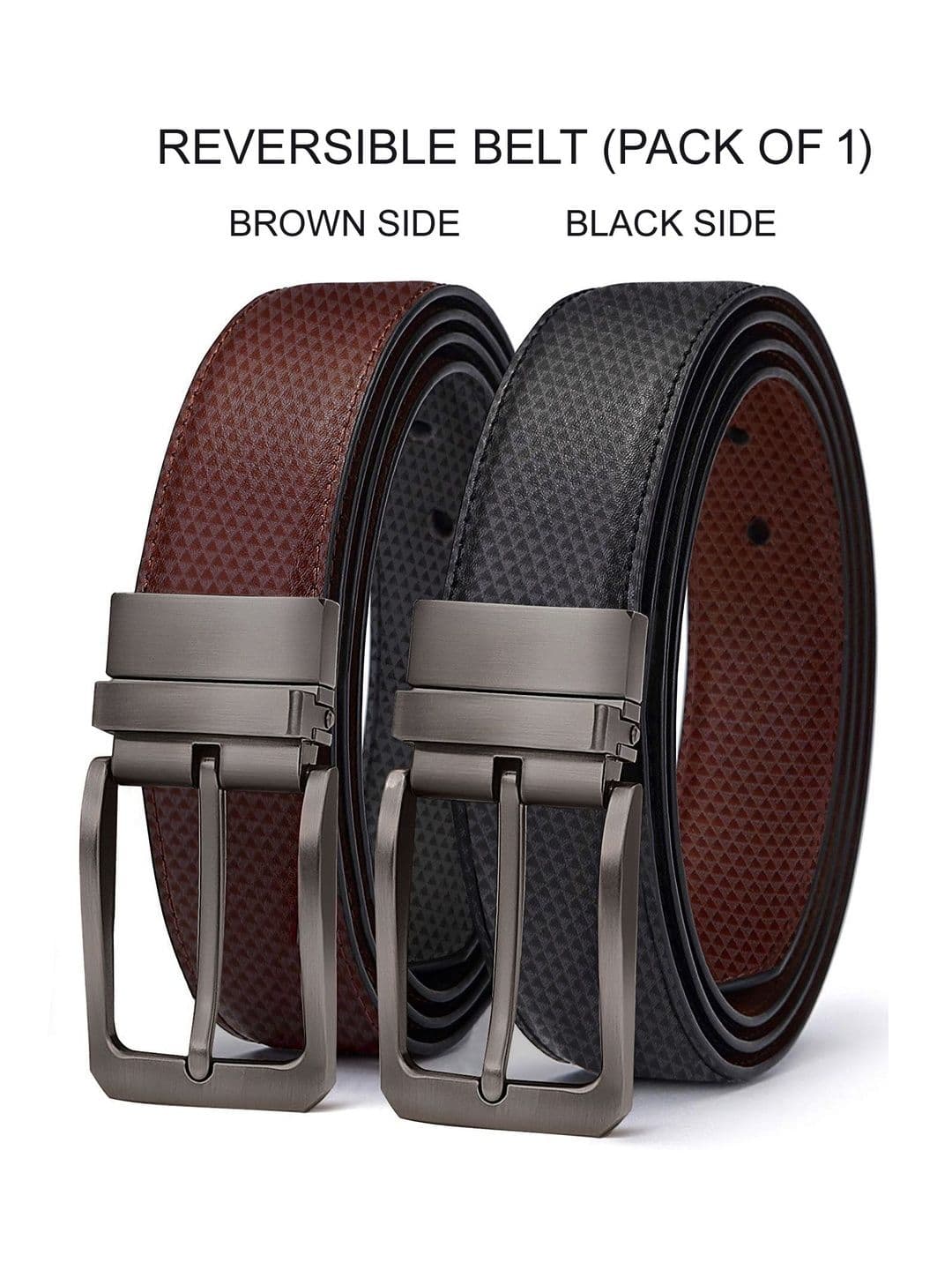 URBAN ALFAMI Men Textured PU Reversible Belt thumbnail 3