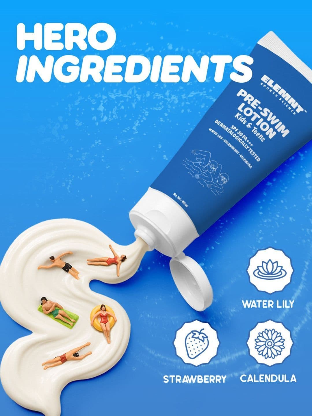 Elemnt Sports Science Elemnt Pre swim lotion for kids & Teens- 100ml thumbnail 3