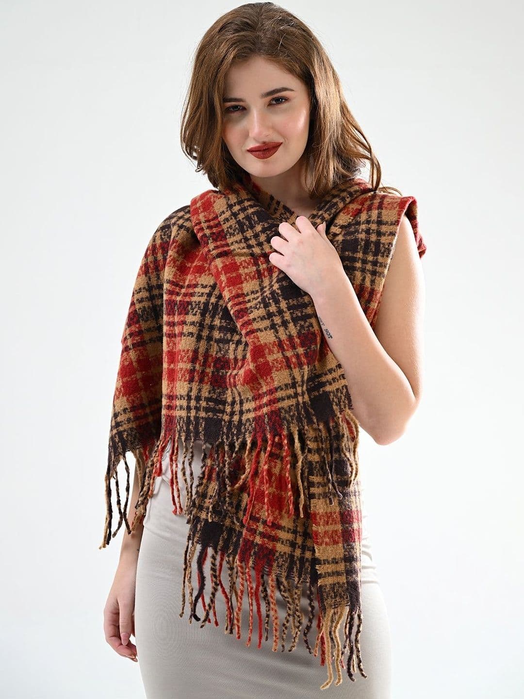 Cazzano Women Striped Printed Shawl thumbnail 4