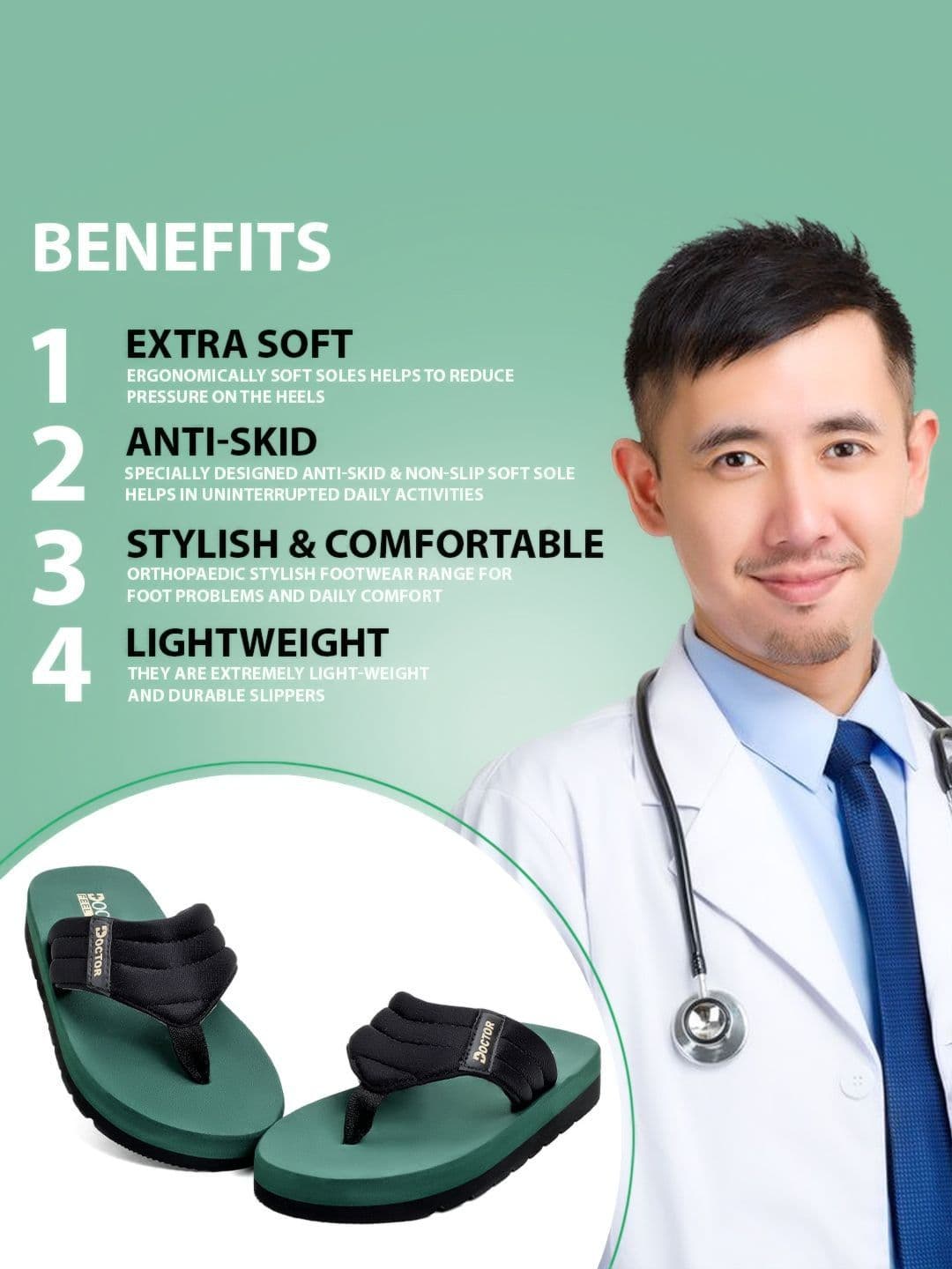 DOCTOR FEEL SOFT Men Thong Flip-Flops thumbnail 7