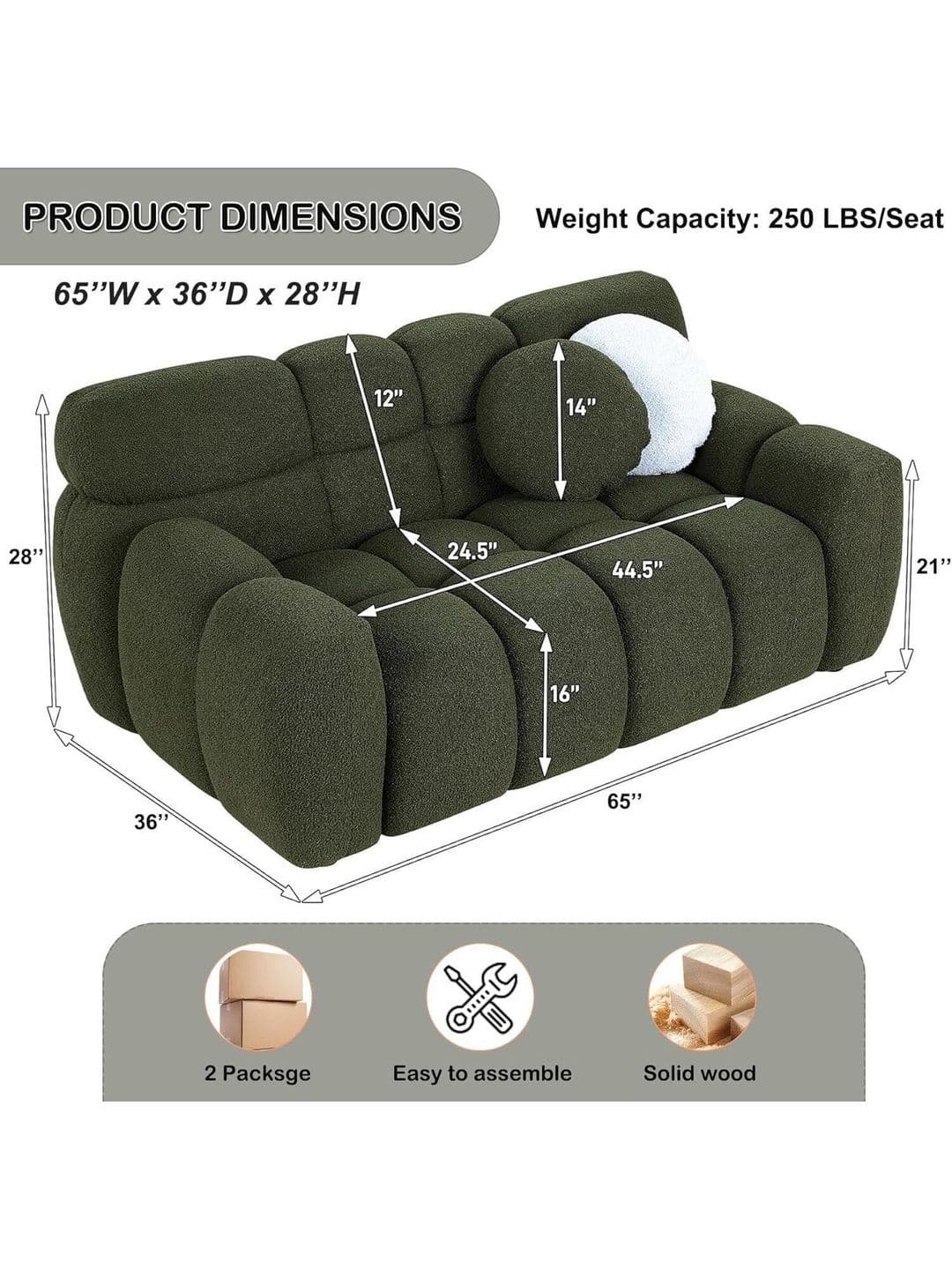 INDIAWOODMART Green Textured Wooden 3 Seater Sofa thumbnail 7