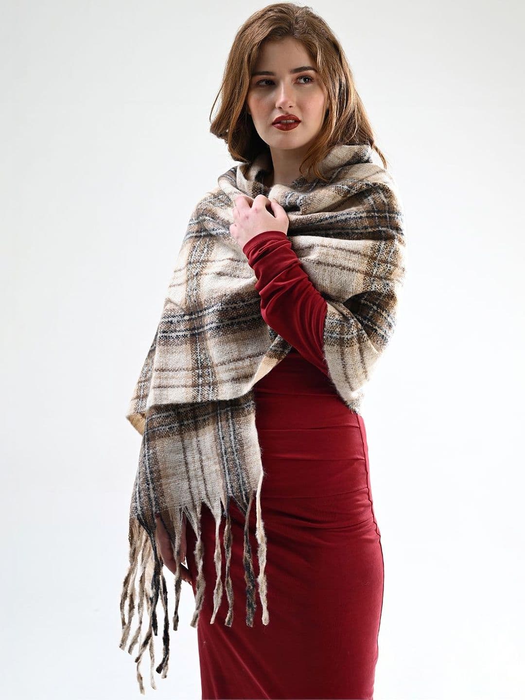 Cazzano Women Striped Embroidered Shawl thumbnail 4