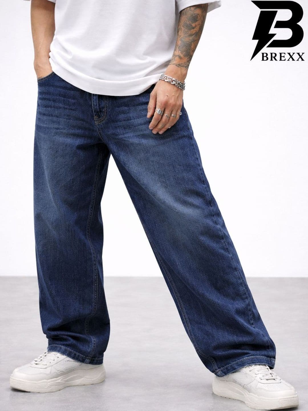 BREXX Men Comfort Straight Fit Mid-Rise Stretchable Jeans thumbnail 4