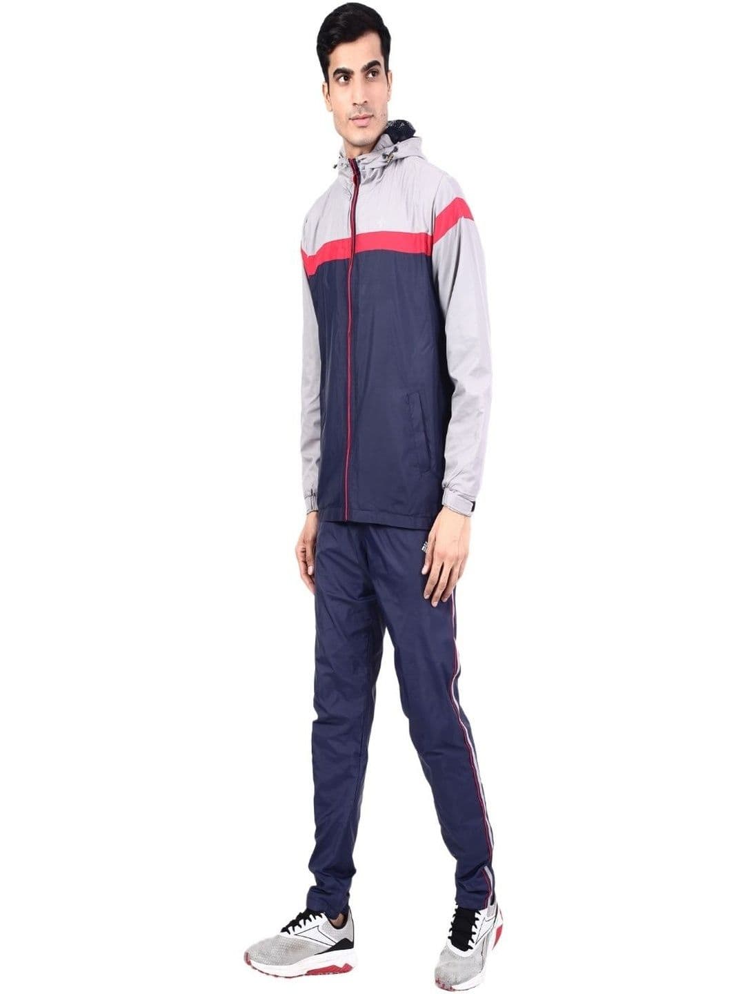 NU-9 Men Colourblocked Mock Collar Tracksuits thumbnail 5