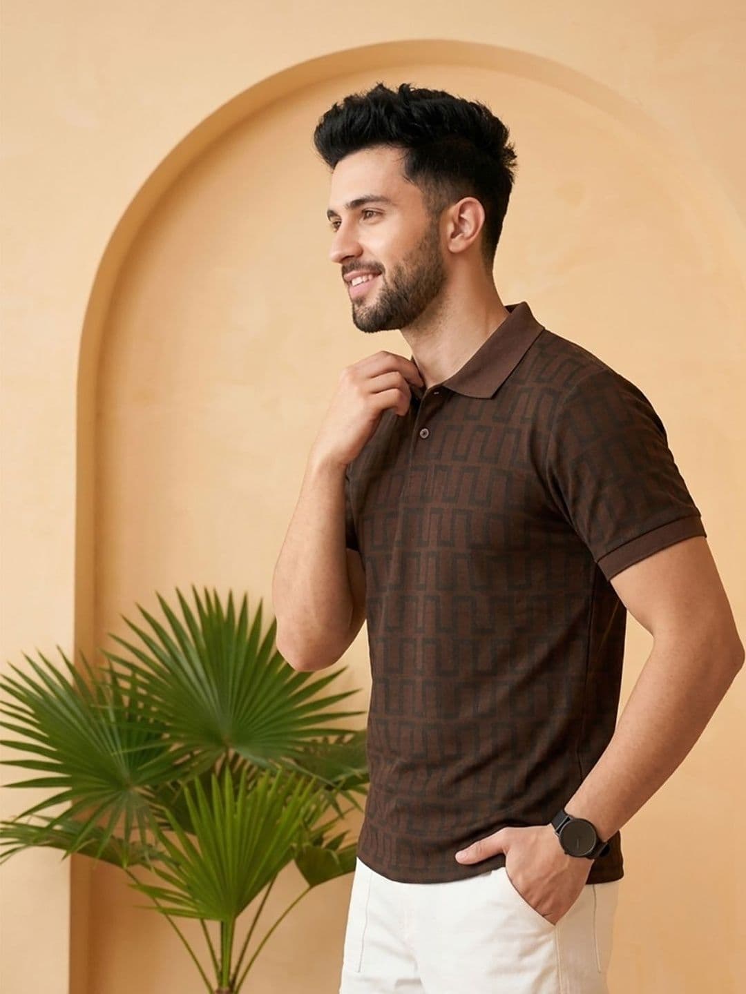 SZN Men Printed Polo Collar T-shirt thumbnail 4