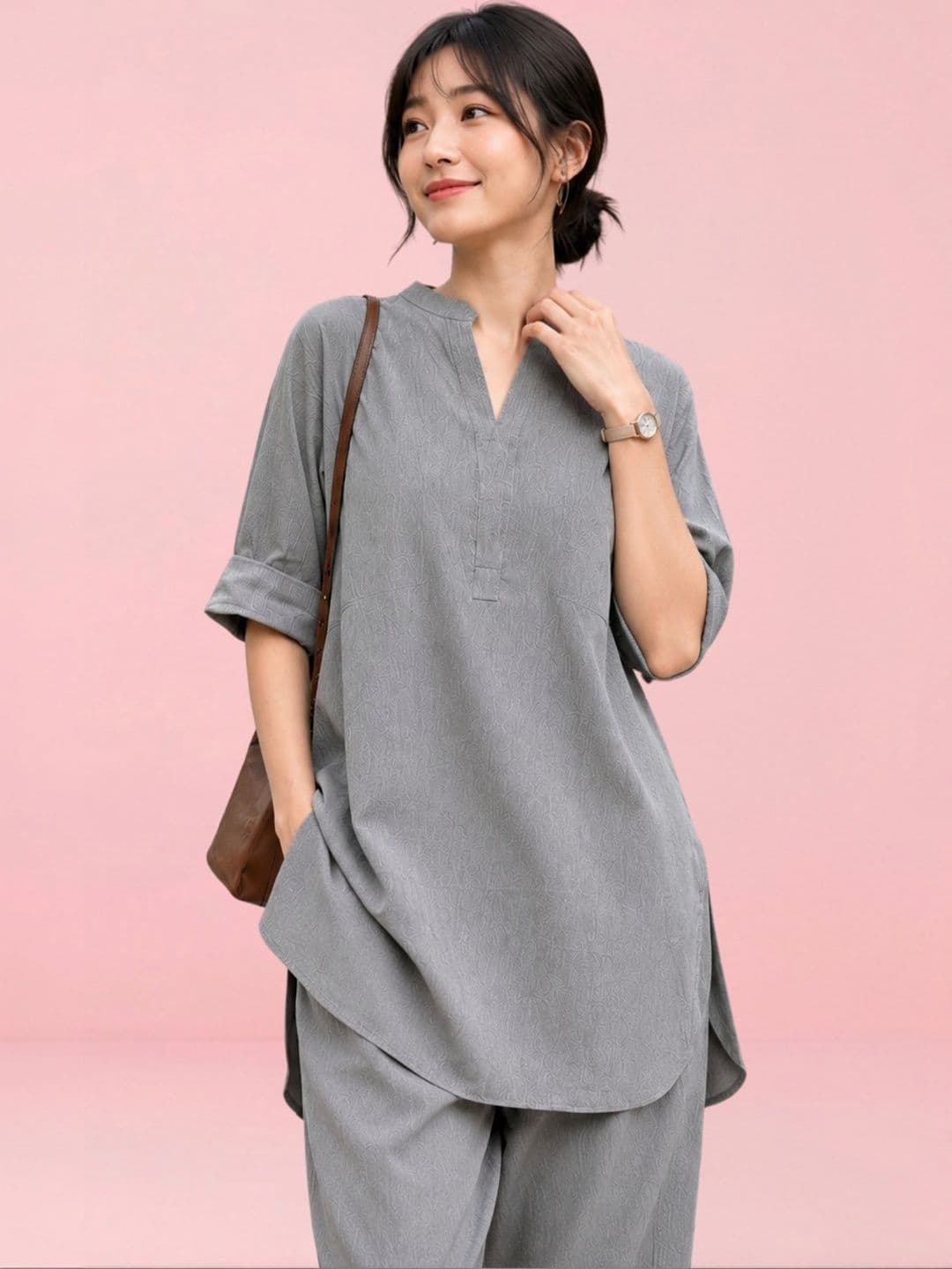 HERE&NOW Pastels Dyed Top with Palazzos thumbnail 2