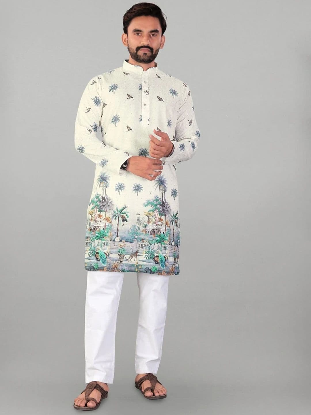 KURTA WALLAH Men Ethnic Motifs Printed Kurta - view 1