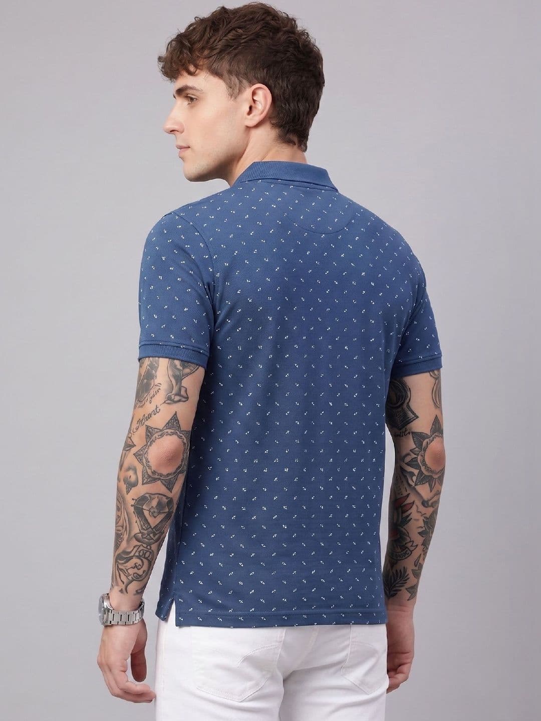 SANDPIPER Men Printed Polo Collar Pockets T-shirt thumbnail 3