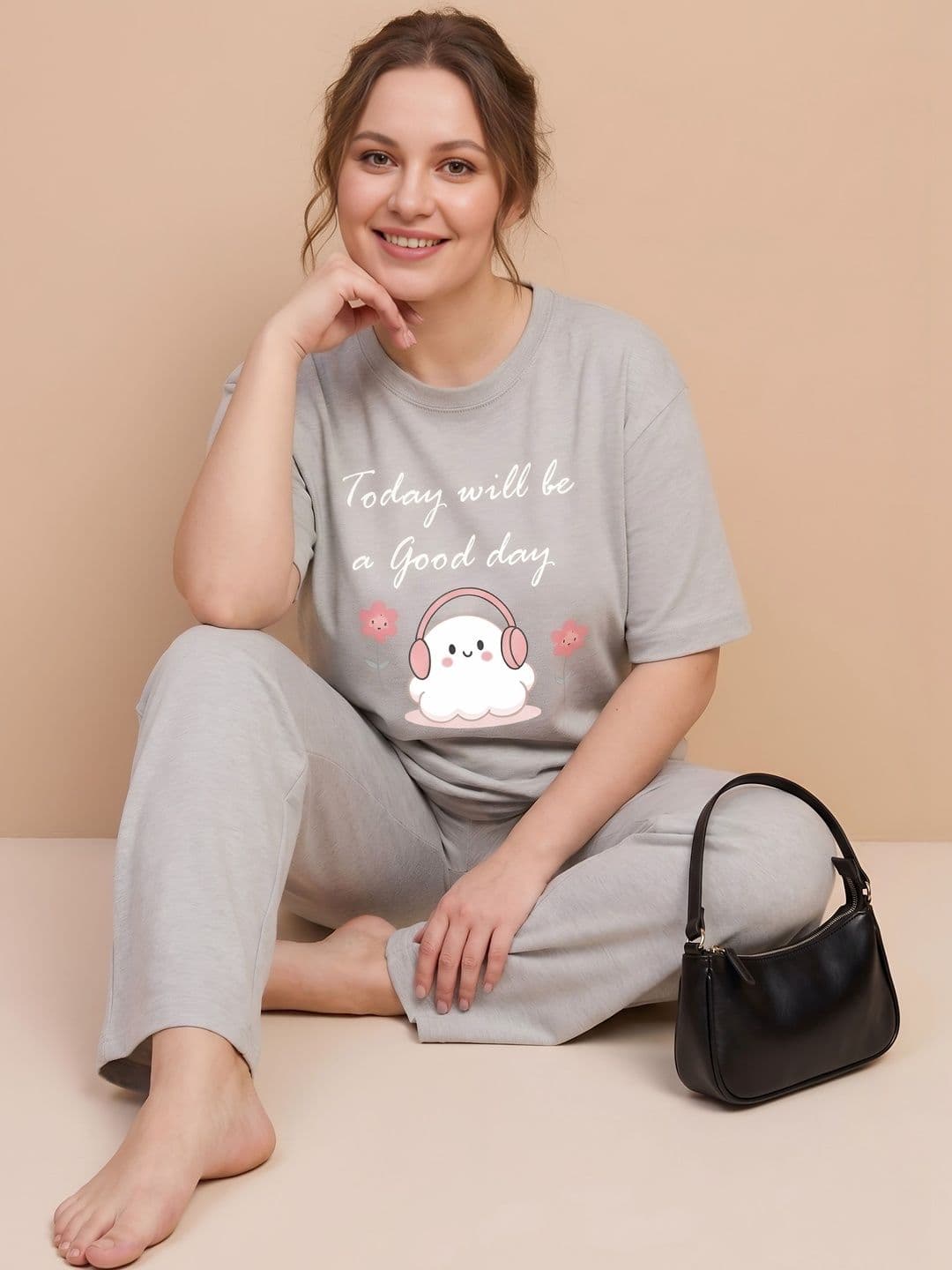 My Swag Cotton Printed T-shirt with Trousers - view 1