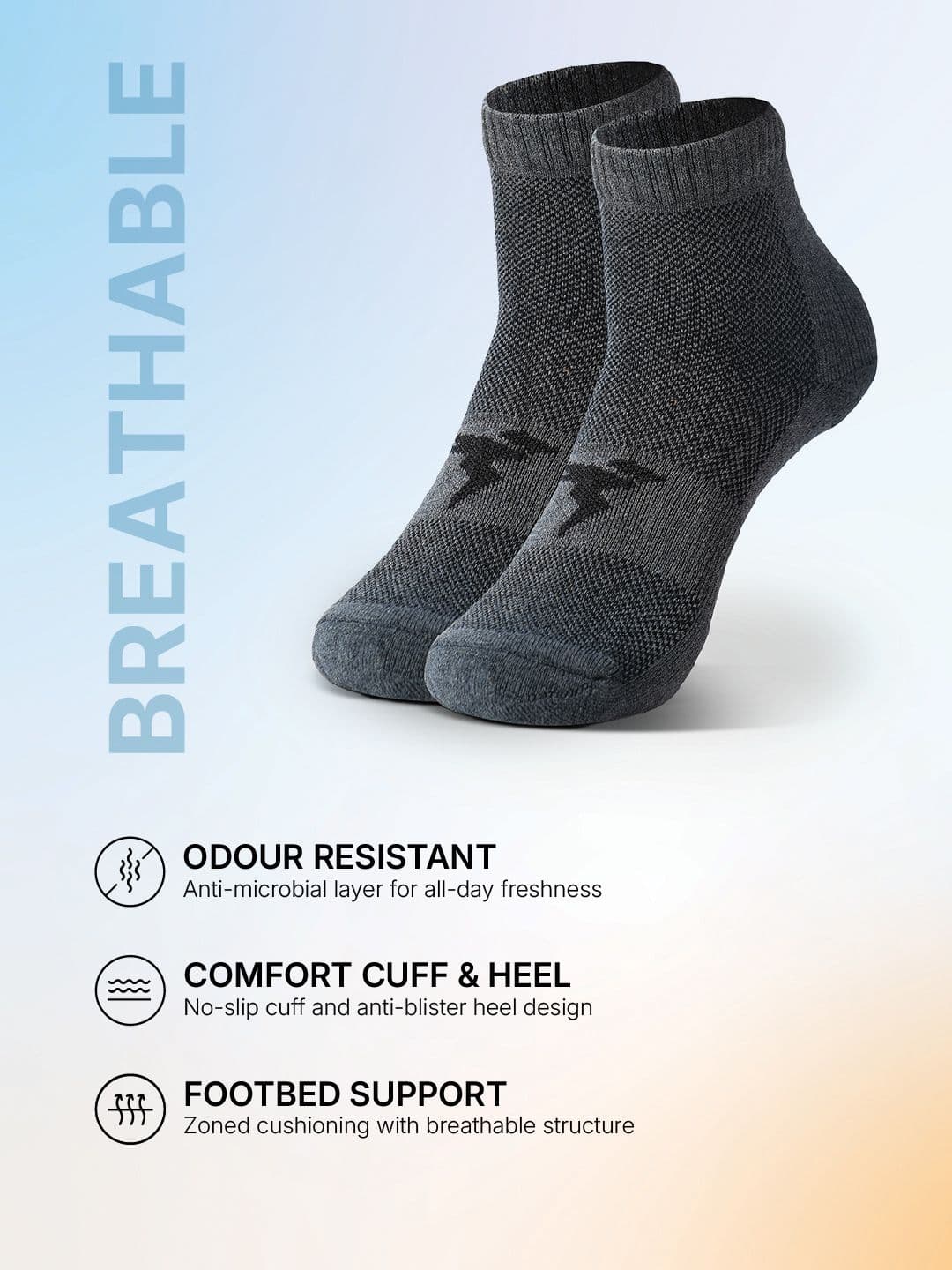Technosport Unisex Pack of 3 Patterned Ankle Length Socks thumbnail 4