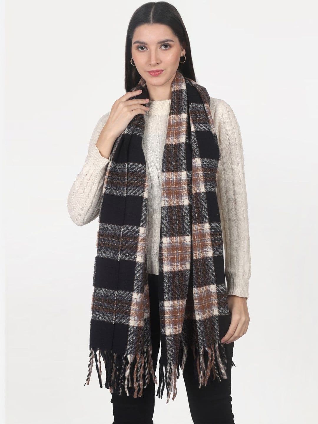 Cazzano Women Checked Printed Shawl - view 1