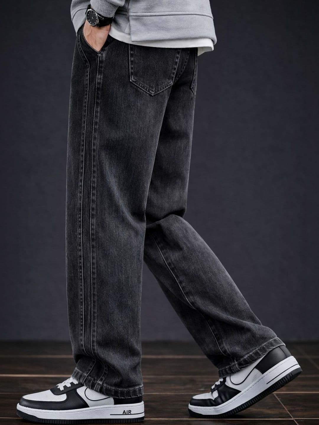 BREXX Men Comfort Straight Fit Mid-Rise Light Fade Stretchable Jeans thumbnail 4