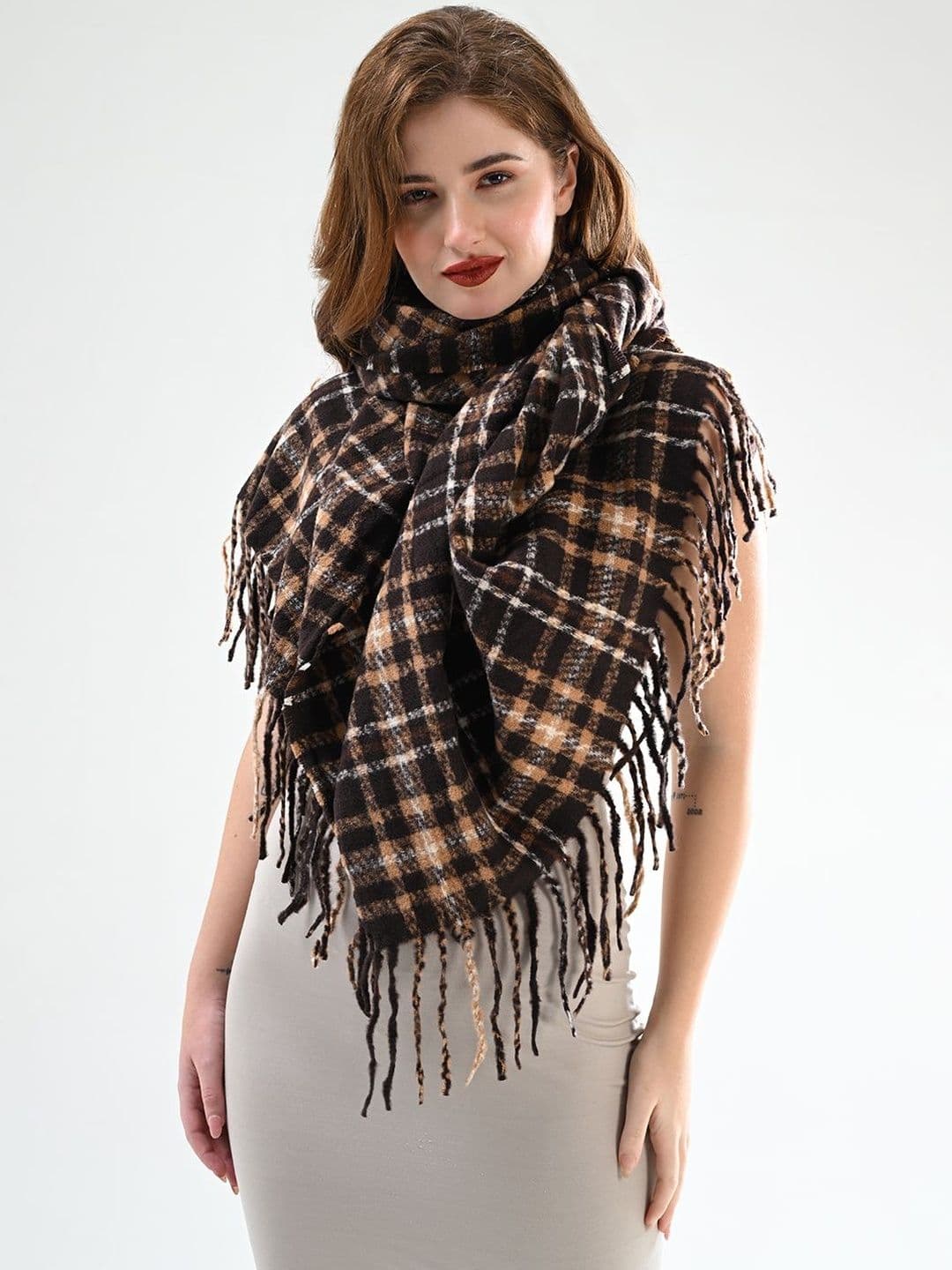 Cazzano Women Checked Printed Shawl thumbnail 5