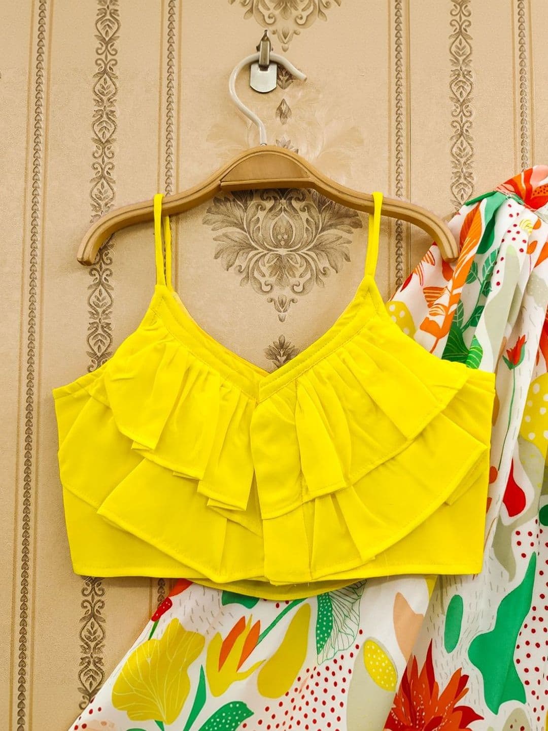 Sangria Girls Printed V-Neck Flared Lehenga Choli thumbnail 3