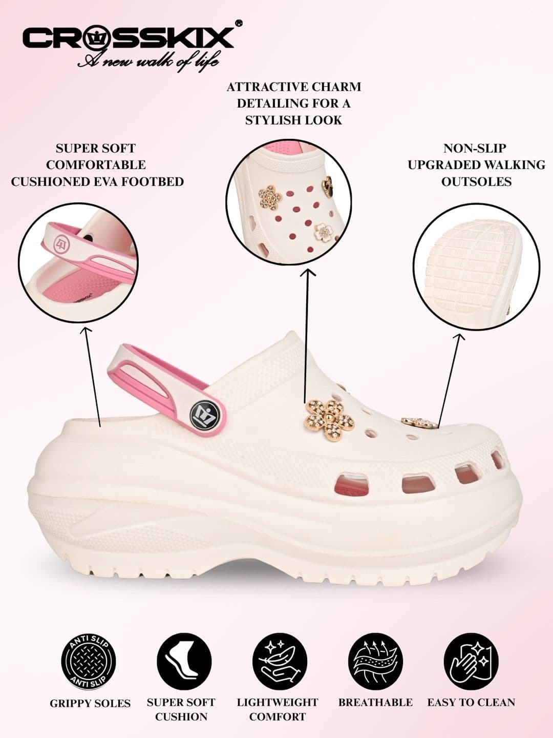 CROSSKIX Women Clogs Sandals thumbnail 3