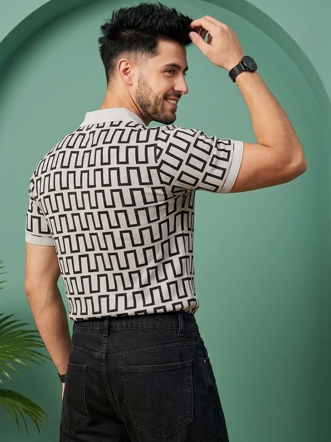 SZN Men Printed Polo Collar T-shirt thumbnail 2
