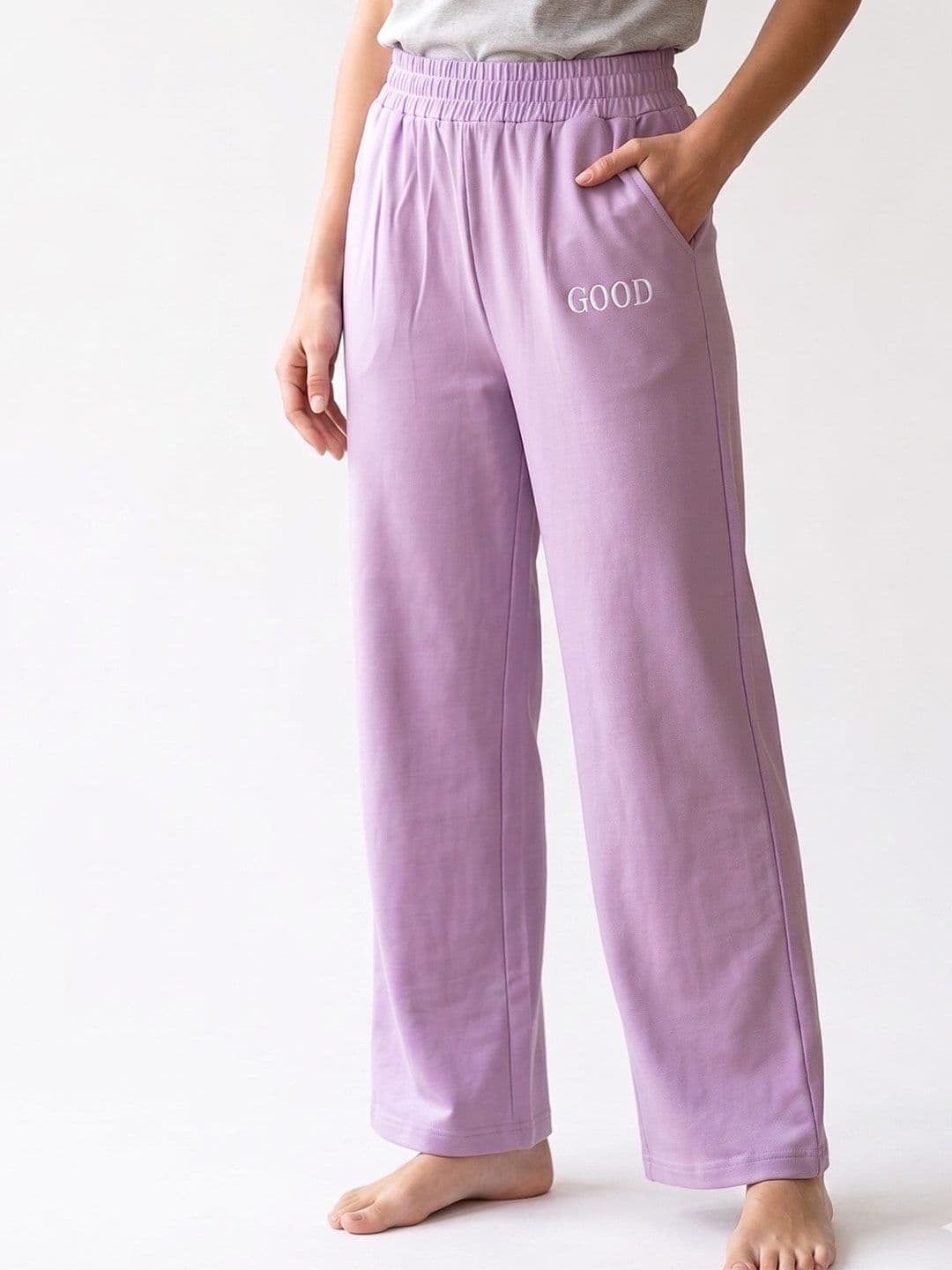 SUGNAA Women Solid Mid Rise Pure Cotton Pyjama thumbnail 2