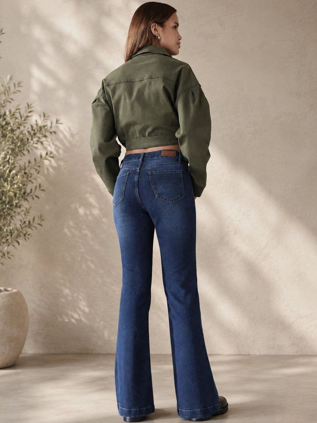 Aadvi Fashion Women Comfort Flared High-Rise Light Fade Acid Wash Stretchable Jeans thumbnail 3