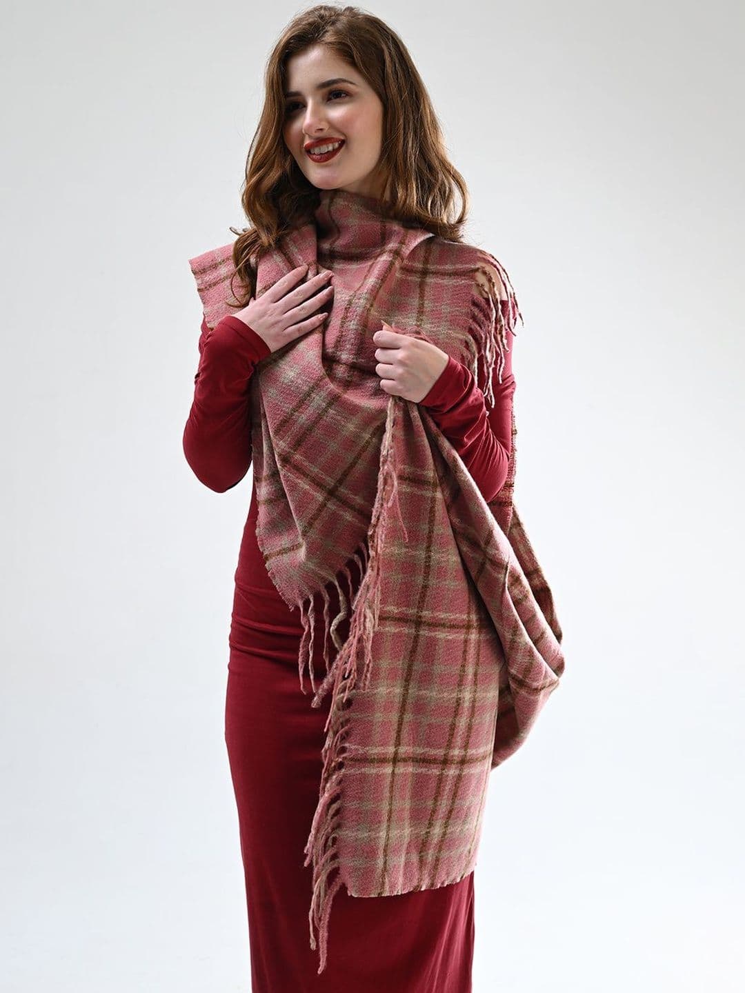 Cazzano Women Striped Woven Design Shawl thumbnail 3