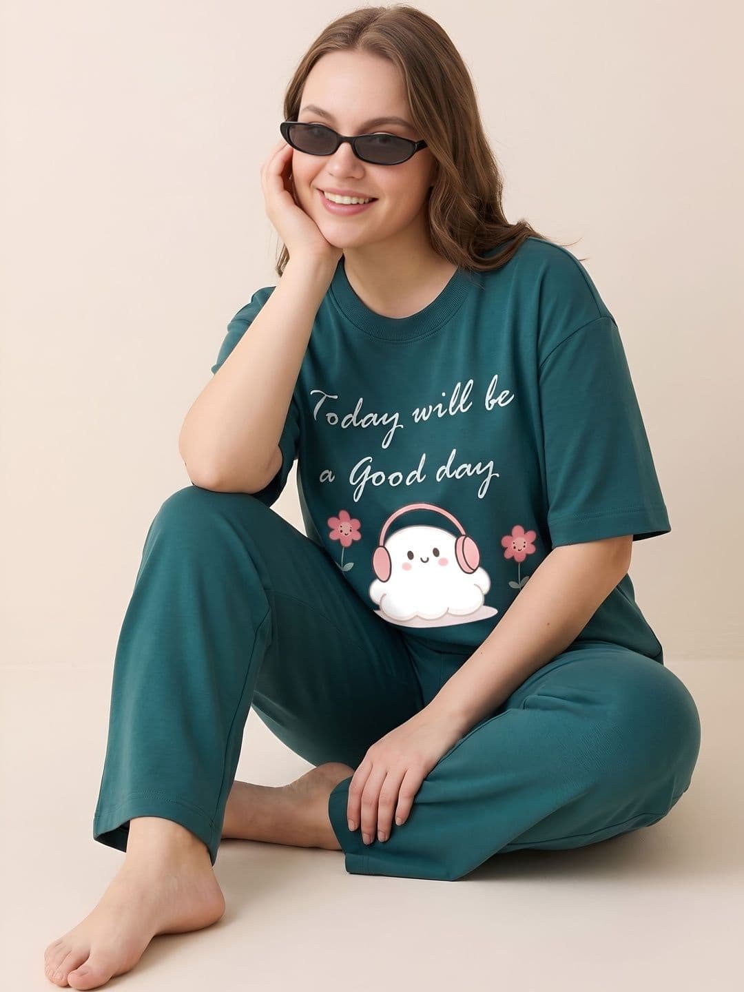 My Swag Cotton Printed T-shirt with Trousers - view 1