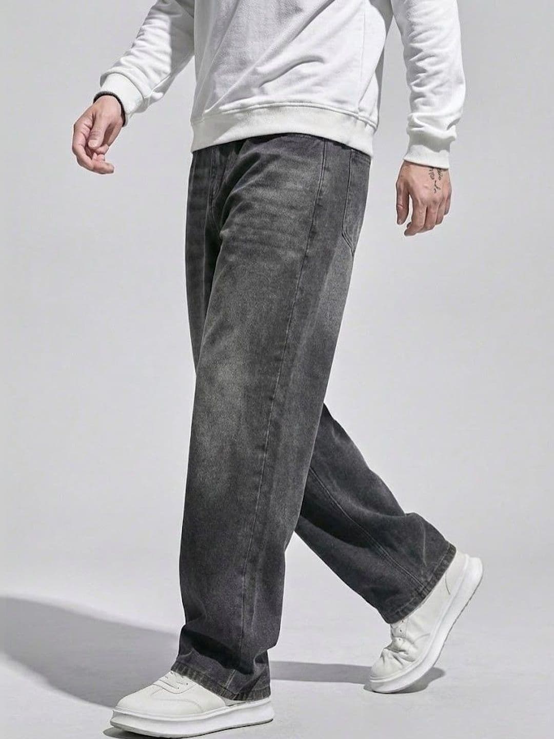 BREXX Men Comfort Straight Fit Mid-Rise Light Fade Stretchable Jeans thumbnail 3