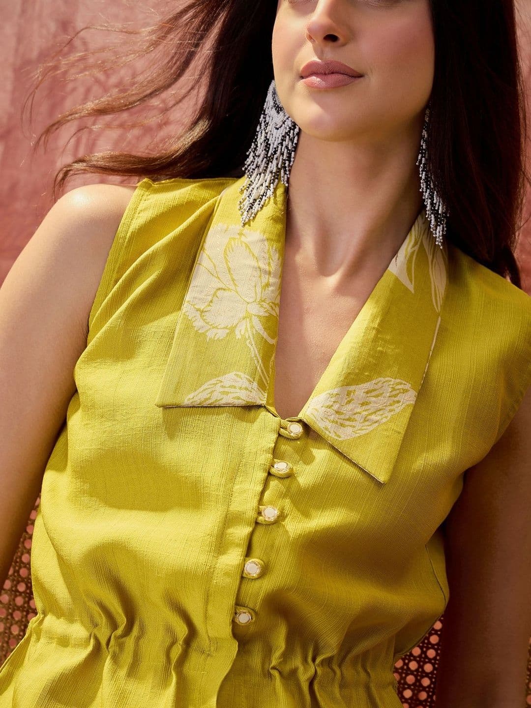 Sangria Floral Silk Printed Top with Palazzos thumbnail 5
