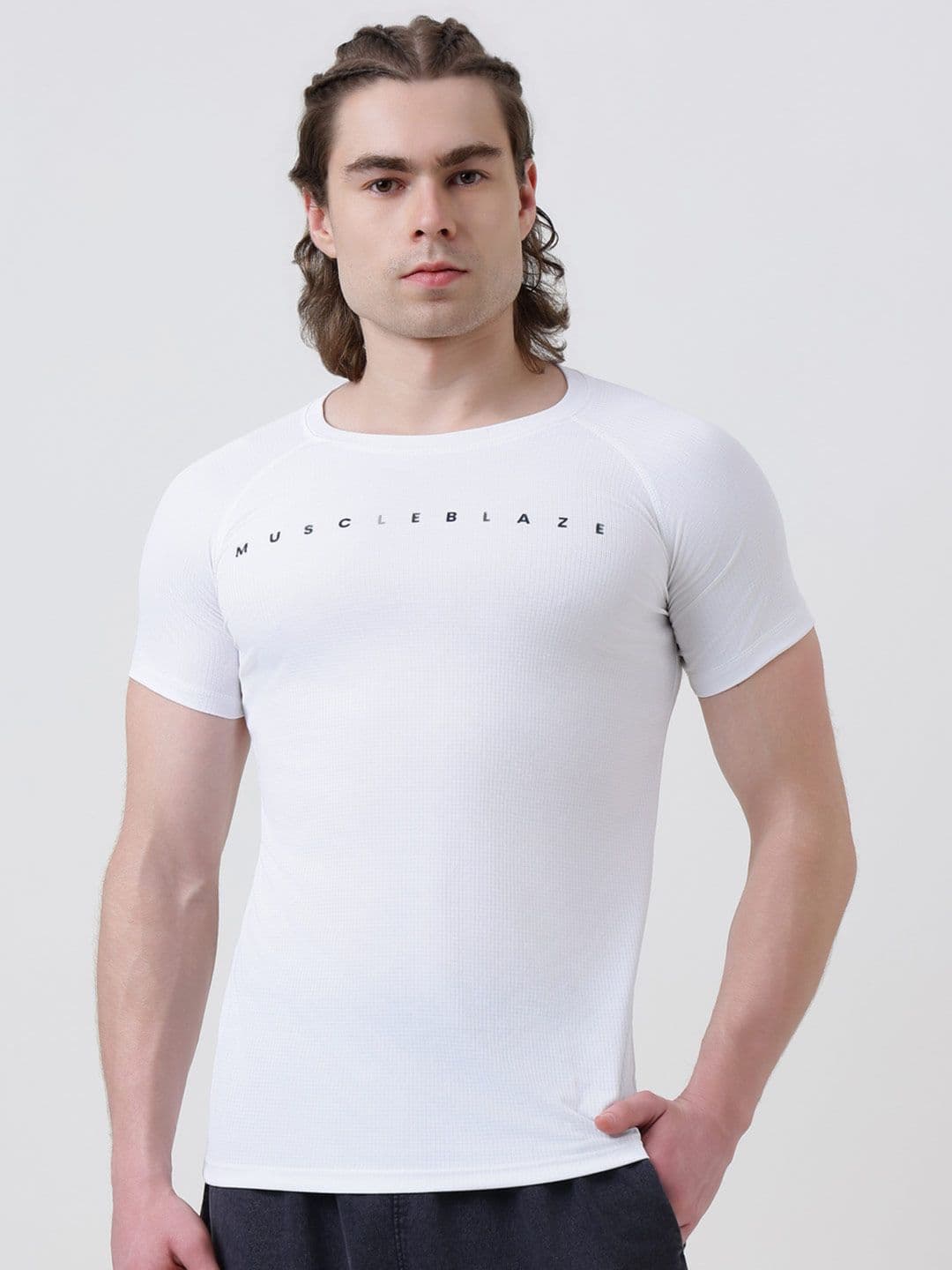 MuscleBlaze Unisex Typography Printed Round Neck Slim Fit T-shirt - view 1