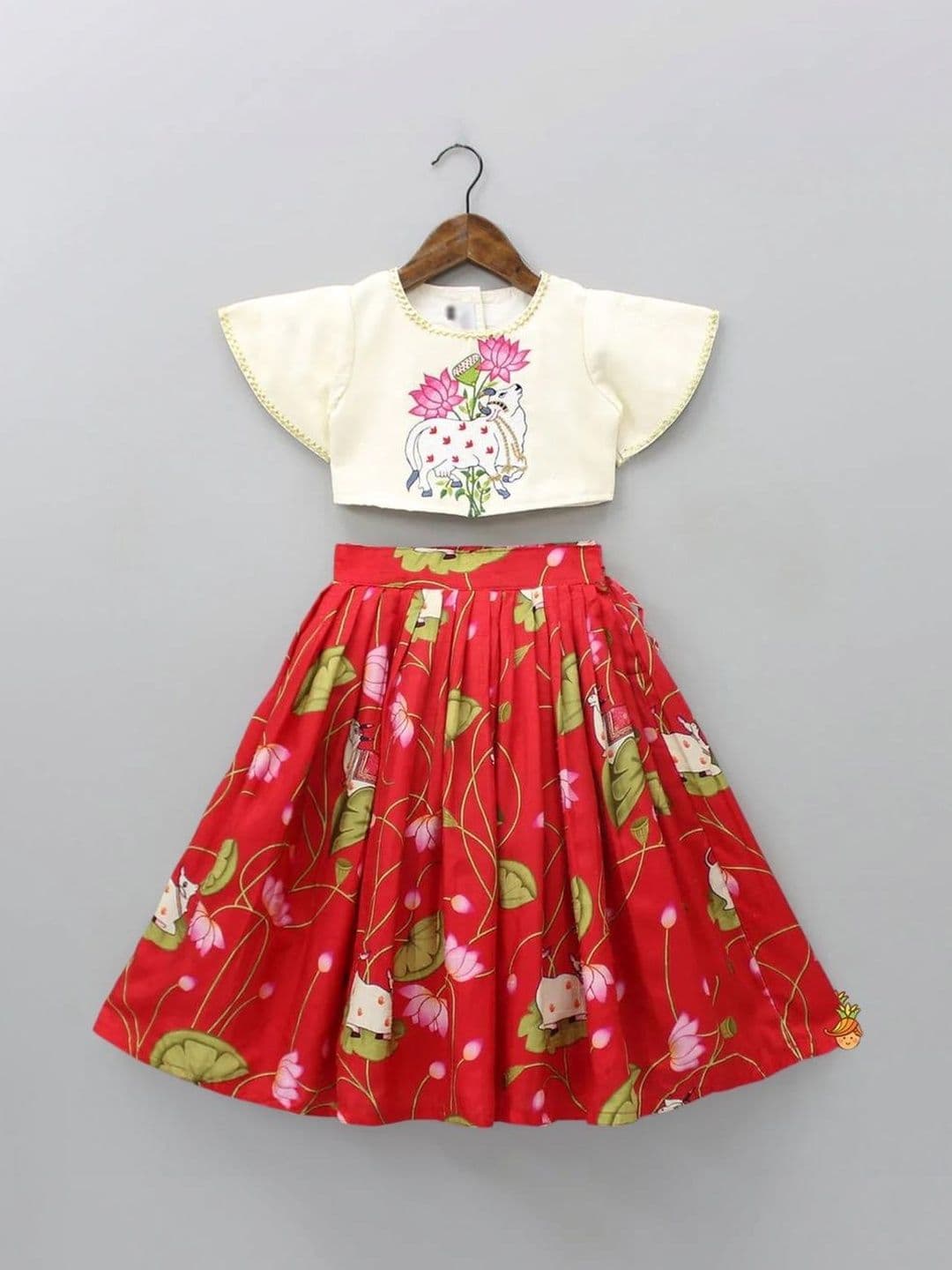 Sangria Girls Embroidered V-Neck Flared Lehenga Choli thumbnail 3