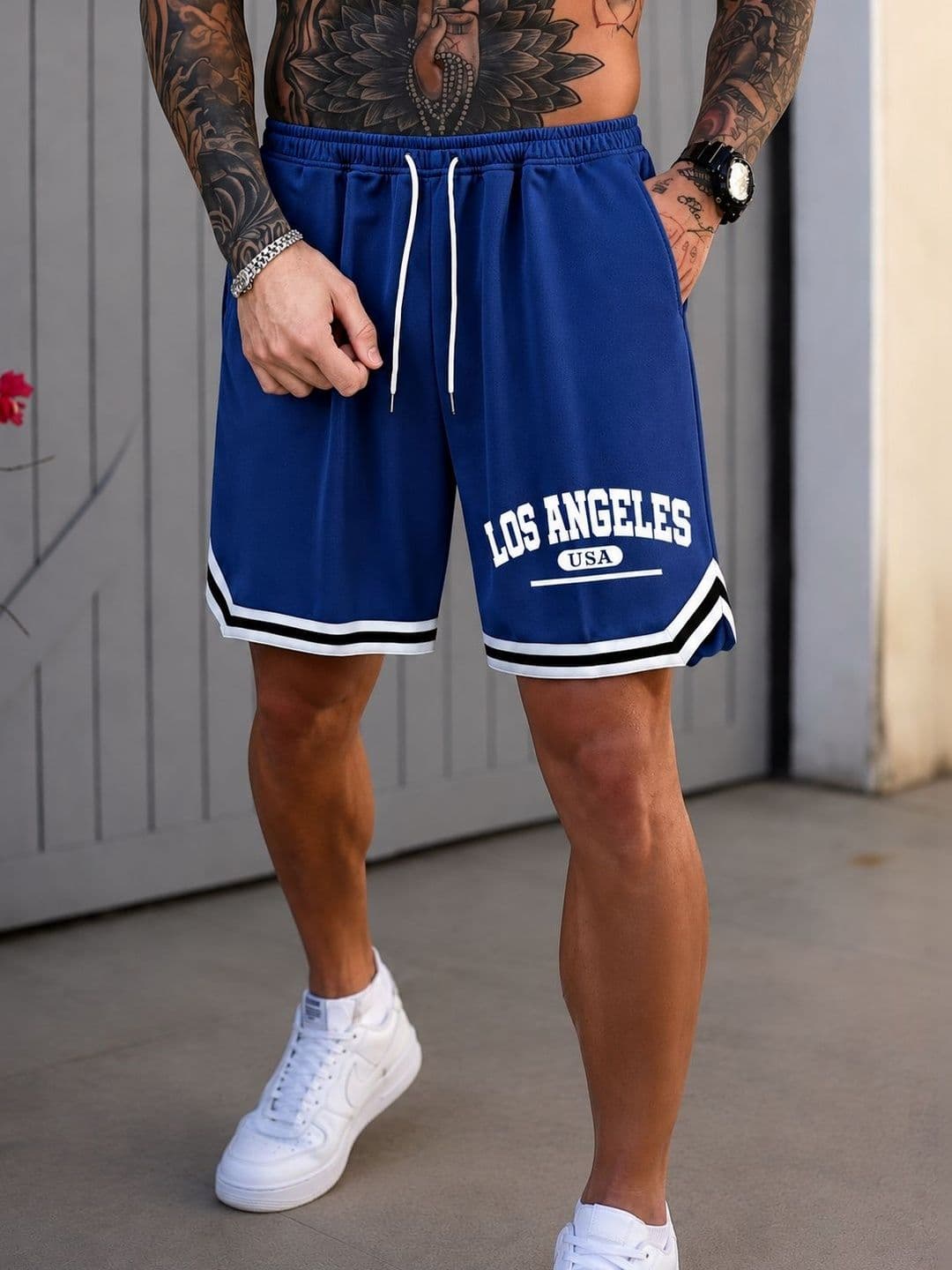 TAZO Men Typography Colourblocked Outdoor Sports Shorts thumbnail 2