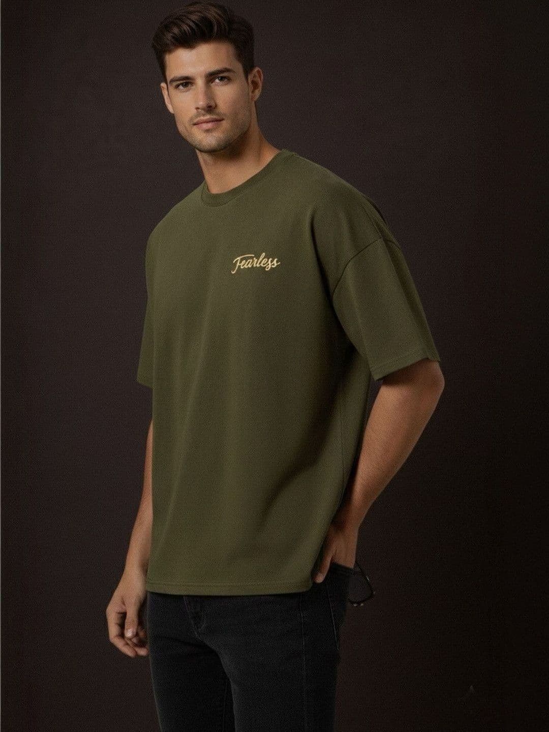 The Roadster Lifestyle Co Printed Pure Cotton Round Neck Oversized Tshirt thumbnail 2