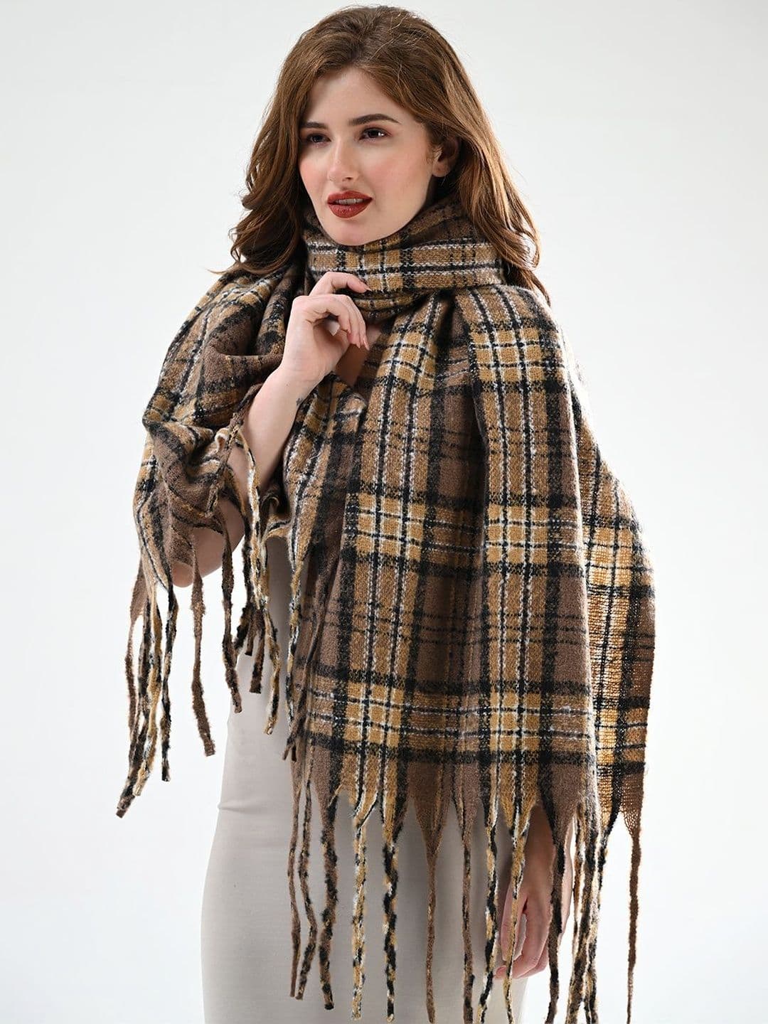 Cazzano Women Striped Embroidered Shawl - view 1