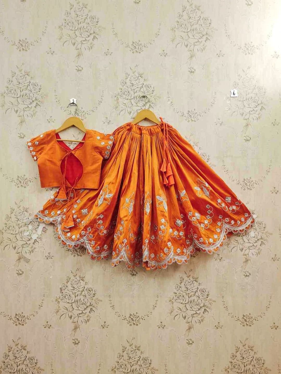 Sangria Girls Embroidered V-Neck Flared Lehenga Choli thumbnail 2