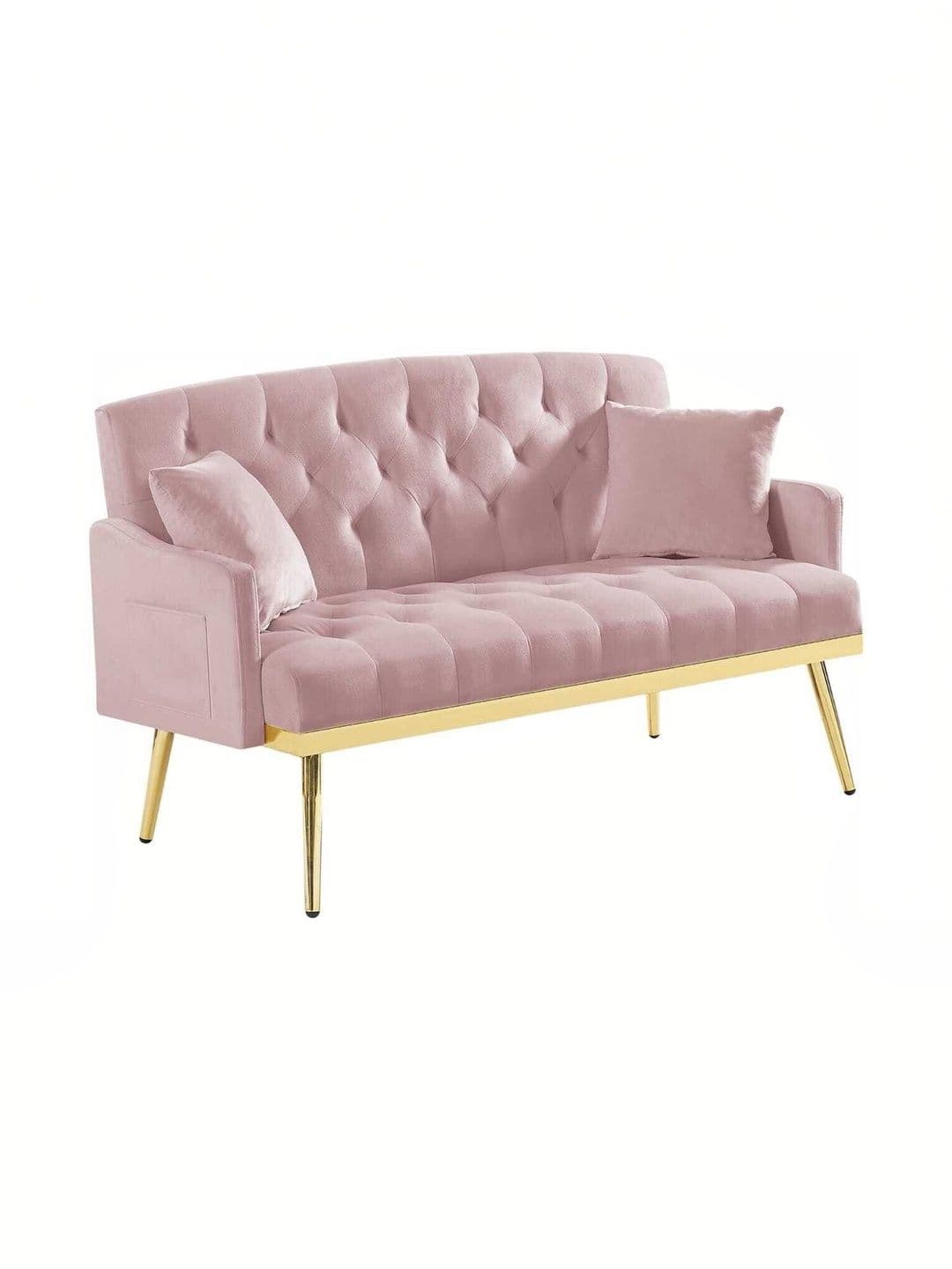 INDIAWOODMART Pink Textured Wooden 2 Seater Sofa thumbnail 3