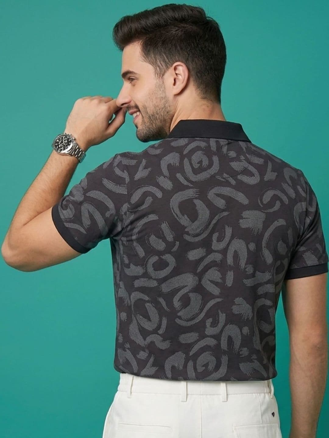 SZN Men Printed Polo Collar T-shirt thumbnail 2