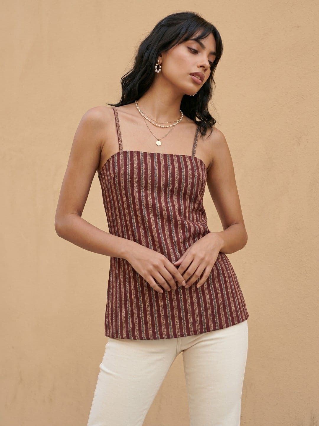 fusion by glitchez Striped Pure Cotton Kurti - view 1