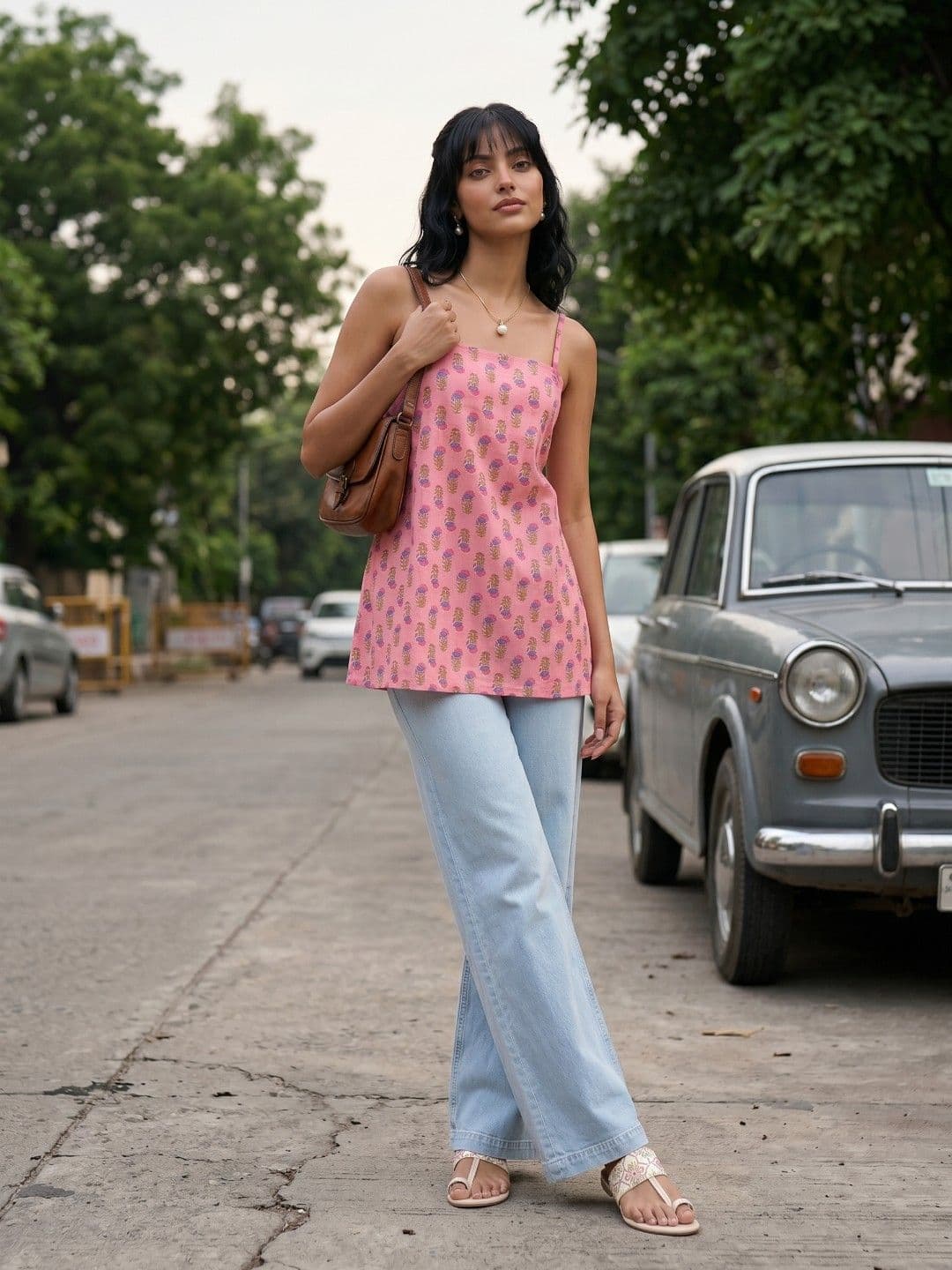 fusion by glitchez Floral Printed Pure Cotton Kurti thumbnail 4
