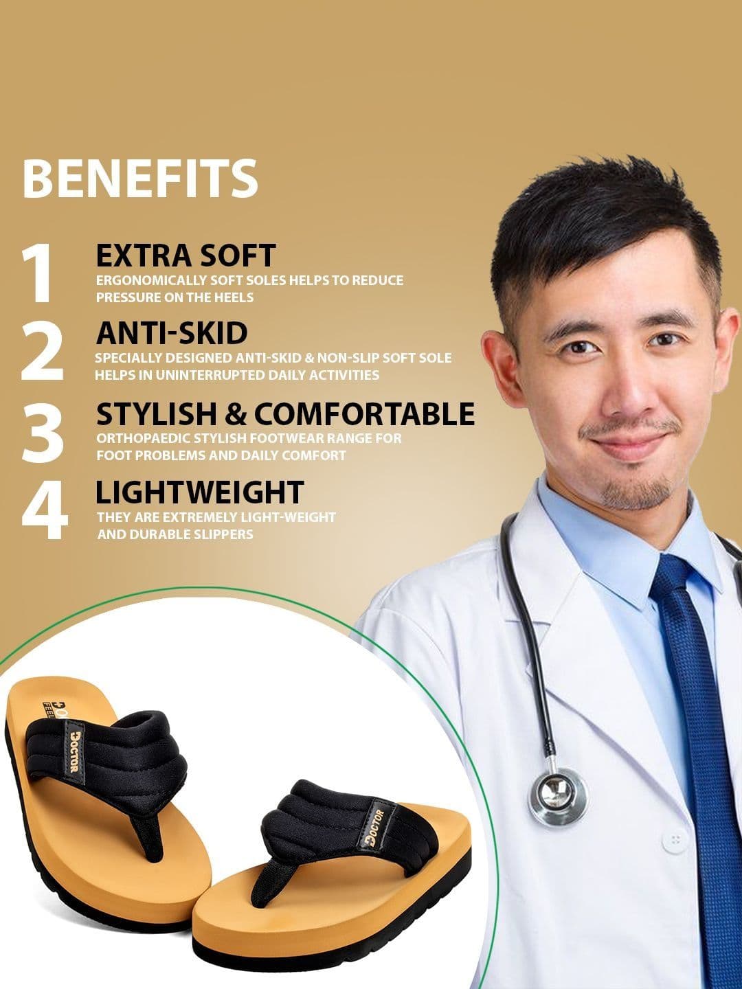 DOCTOR FEEL SOFT Men Thong Flip-Flops thumbnail 5