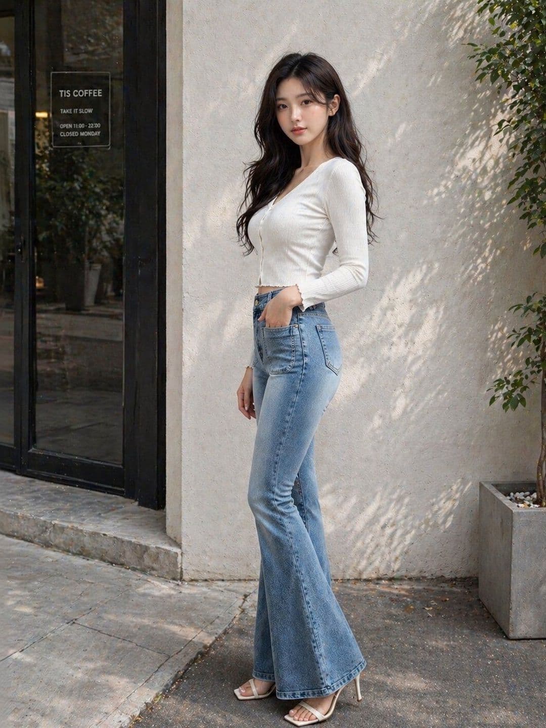 Aadvi Fashion Women Comfort Flared High-Rise Light Fade Acid Wash Stretchable Jeans thumbnail 3