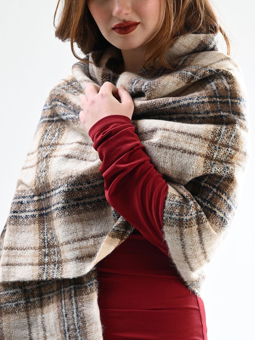 Cazzano Women Striped Embroidered Shawl thumbnail 6
